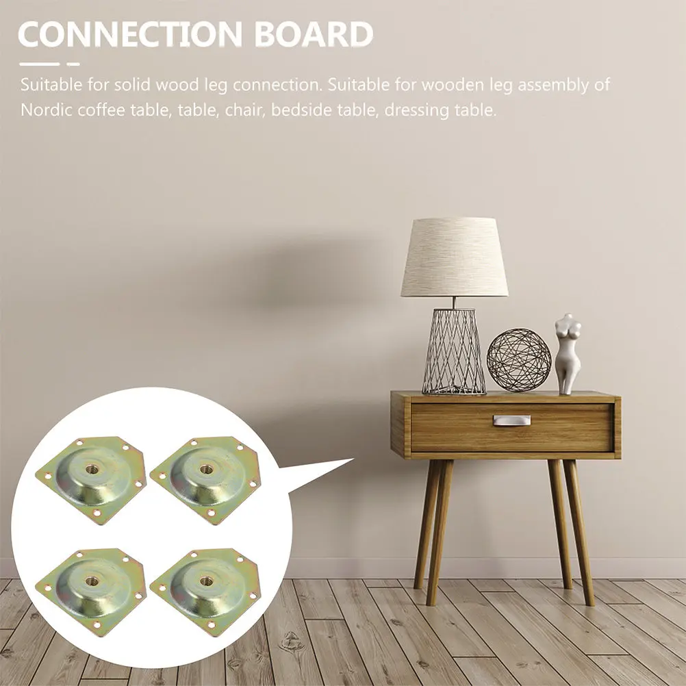 

Комплект соединителей для ножек стола, железные монтажные пластины для мебельных ножек, сверхпрочные, износостойкие, для устойчивого крепления, для ремонта расшатанных ножек, для самостоятельной сборки, плоские