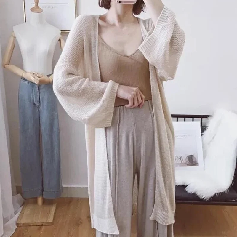 Cardigan Women Summer Sun-proof Hollow Out Solid Thin Soft Breathable Elegant Holiday Minimalist Female Fashion Ulzzang New Ins