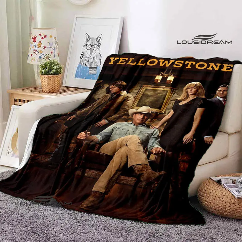 Movie Yellowstone Logo printed blanket picnic blanket thin blanket Flange blanket Home Travel Born Birthday Gift