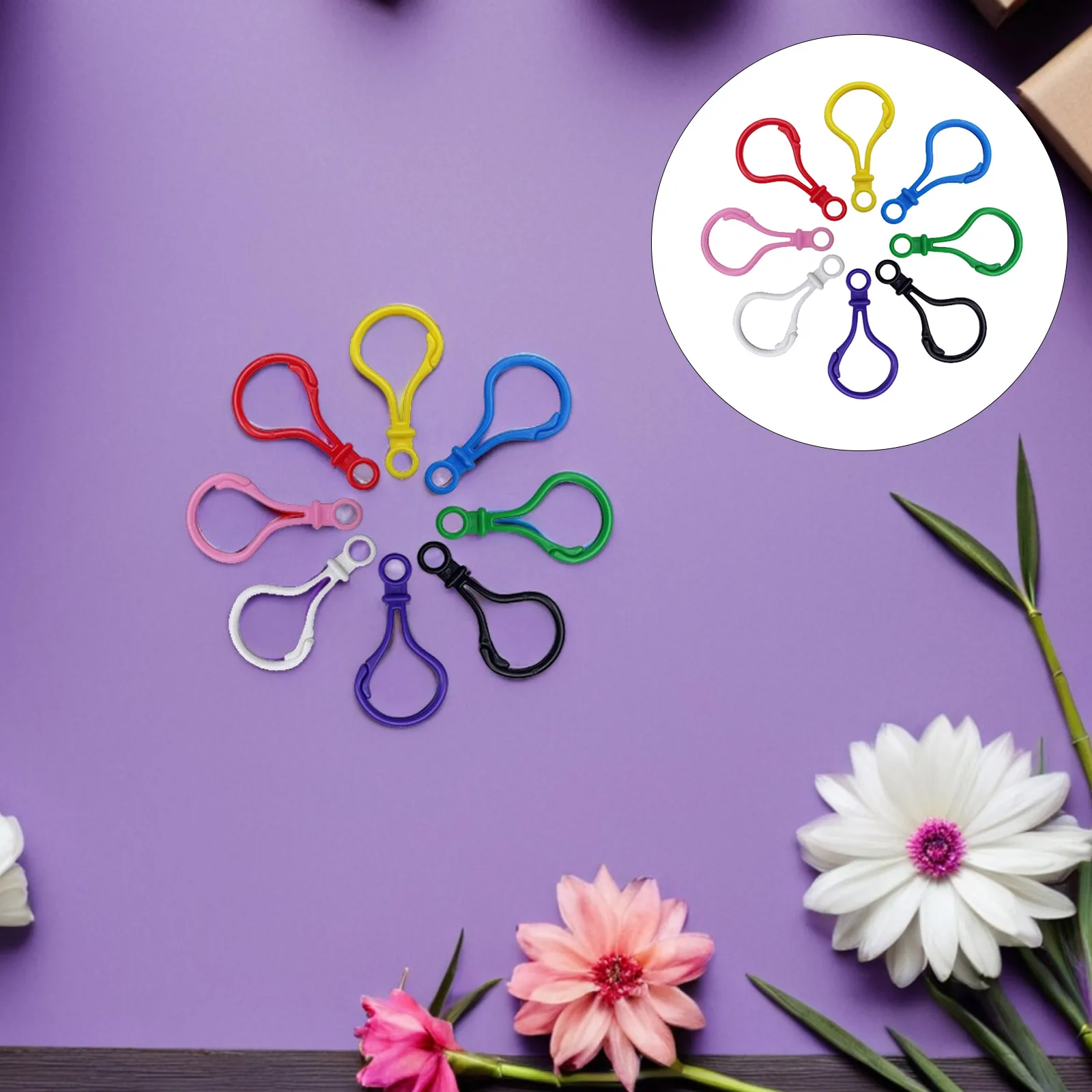 

100Pcs Lobster Clasp Keychain Plastic Durable Clips Lightweight Key Ring Hooks for DIY Crafts Accessories Lobster Clasp Keychain