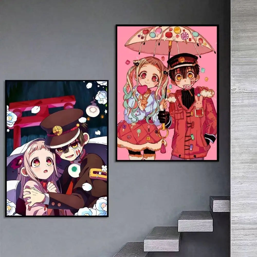 New Manga Toilet-bound Hanako-kun  Poster Self-adhesive Art Waterproof Paper Sticker Coffee House Bar Room Wall Decor