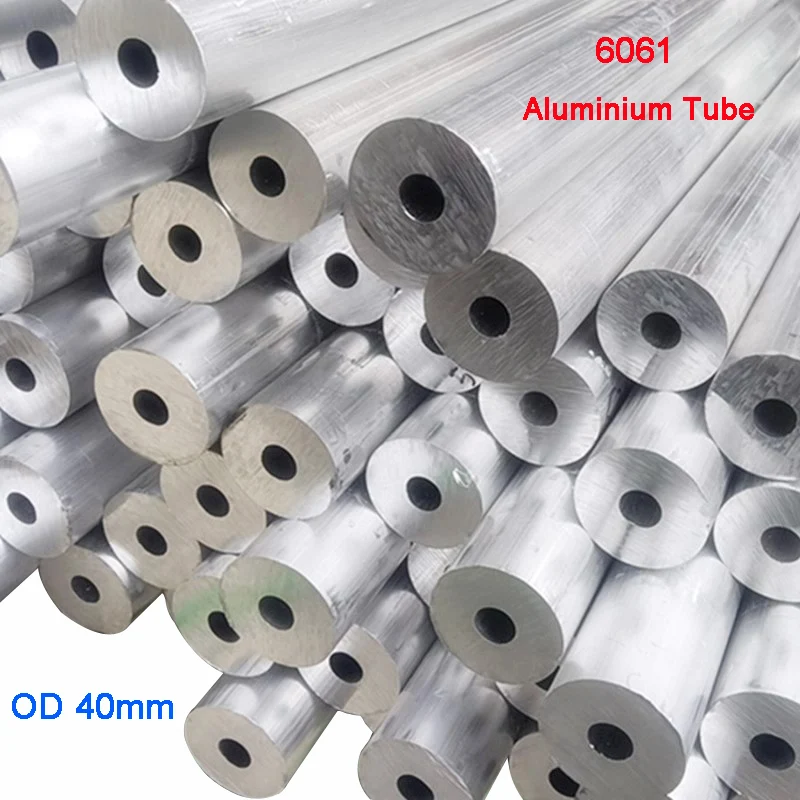 1Pcs OD 40mm 6061 Aluminium Alloy Tube Length 100mm Hollow Round Aluminum Pipe ID 10/11/15/19/25/26/27/28/30/32-38mm