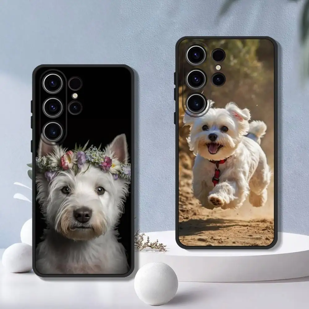 

Highland Terrier Westie Phone Case For SamsungS25,24,23,22,21,30,Ultra,20,Plus,Fe,Lite,10,5G,Soft Black Cover