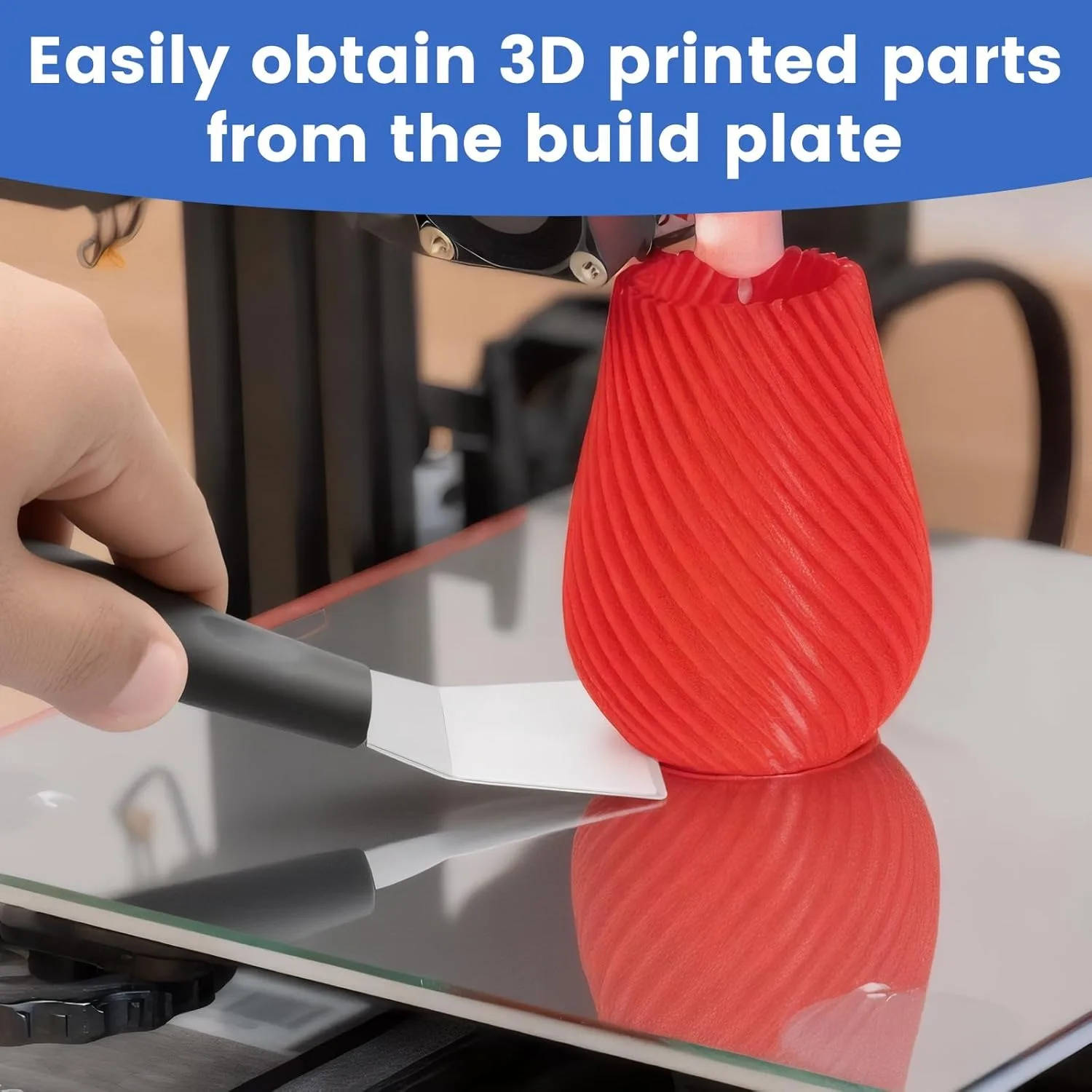 3D-Drucker Schaber-Werkzeugset Metall-Bauplattentferner Spachtel Gerade Gebogene Kanten Harzmodell-Reinigungswerkzeug Küchenfett-Entferner-Set – Detail 3