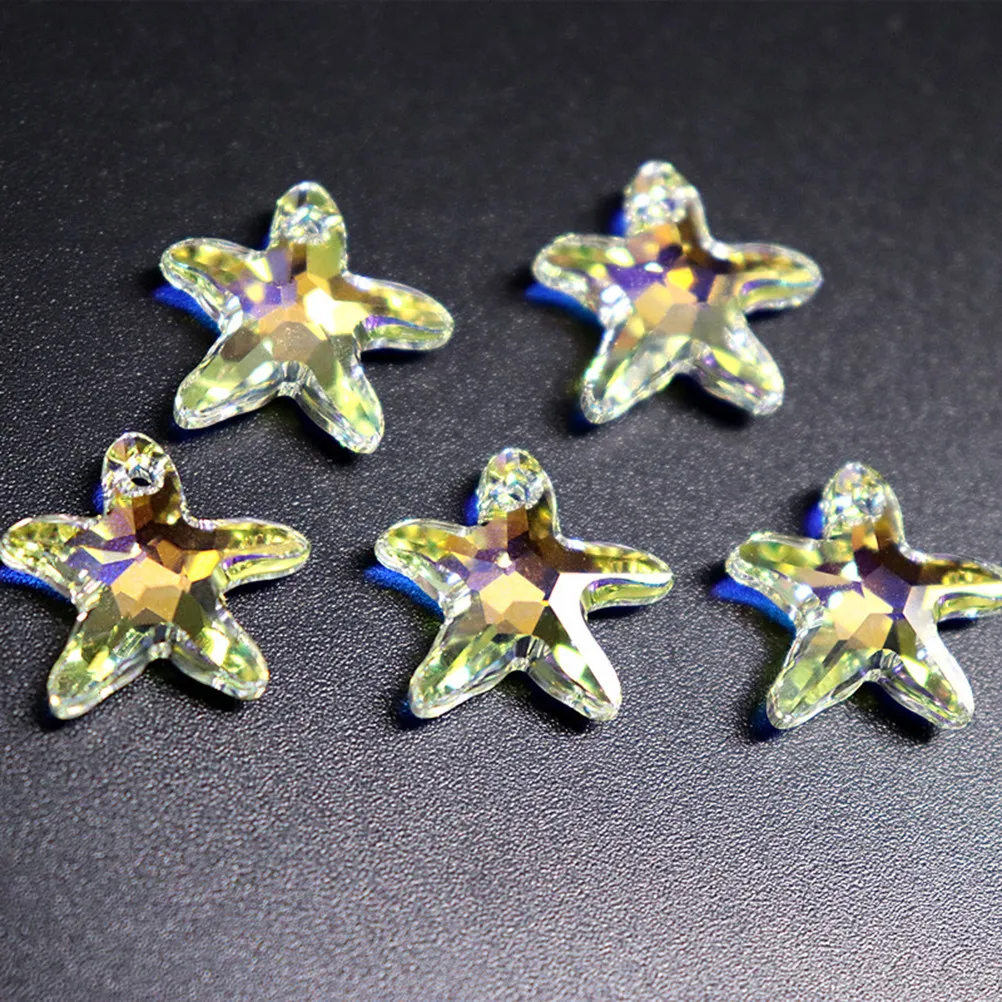 

100 шт. подвесок в форме пятиконечной звезды, стеклянные шармы 14 мм, аксессуары для изготовления украшений своими руками, для ожерелий, браслетов, брелоков, браслетов на ногу