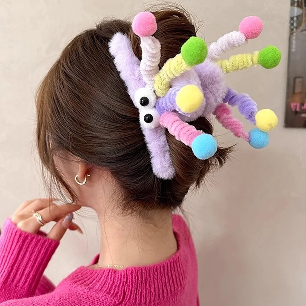 Cute Plush Twisting Stick Hair Kids Claw Hair Clip Big Eyes Cute Sweet Barrette Girls Headwear Children Baby Hair Accessories