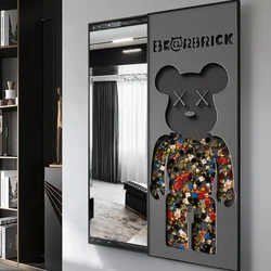 Violent Bear Trend Vestibule Full-length Mirrors for Bedroom, Hanging, Home, Living Room, Creative Hidden Push-Pull