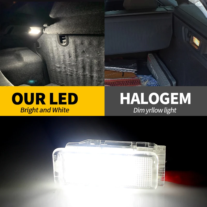 2PCS For Citroen C2 C3 C4 C5 X7 C6 C8 DS3 SAXO XANTIA II Peugeot 3008 206 208 308 1007 RCZ LED Trunk Interior Light Luggage Lamp