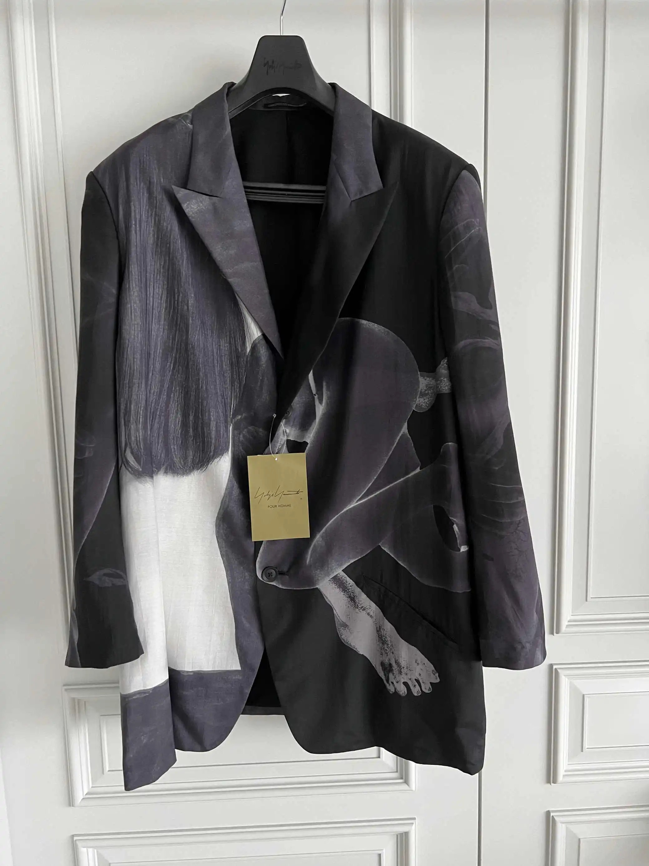 

TOP-YAMAMOTO original Design silk nude woman print pattern 3-button suit long-sleeved design jacket