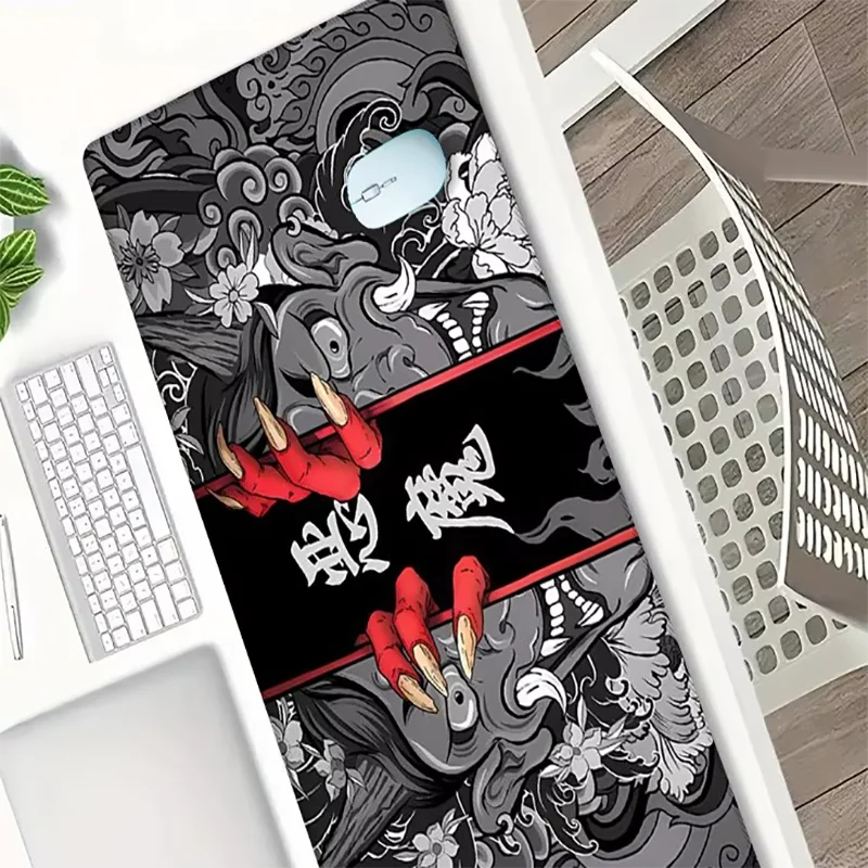 

XXL Large Gaming Mouse Pad for Keyboard Setup Anti-Fray Edges Non-Skid Base Durable Vibrant & Red Design, MousePad Big Desk mat