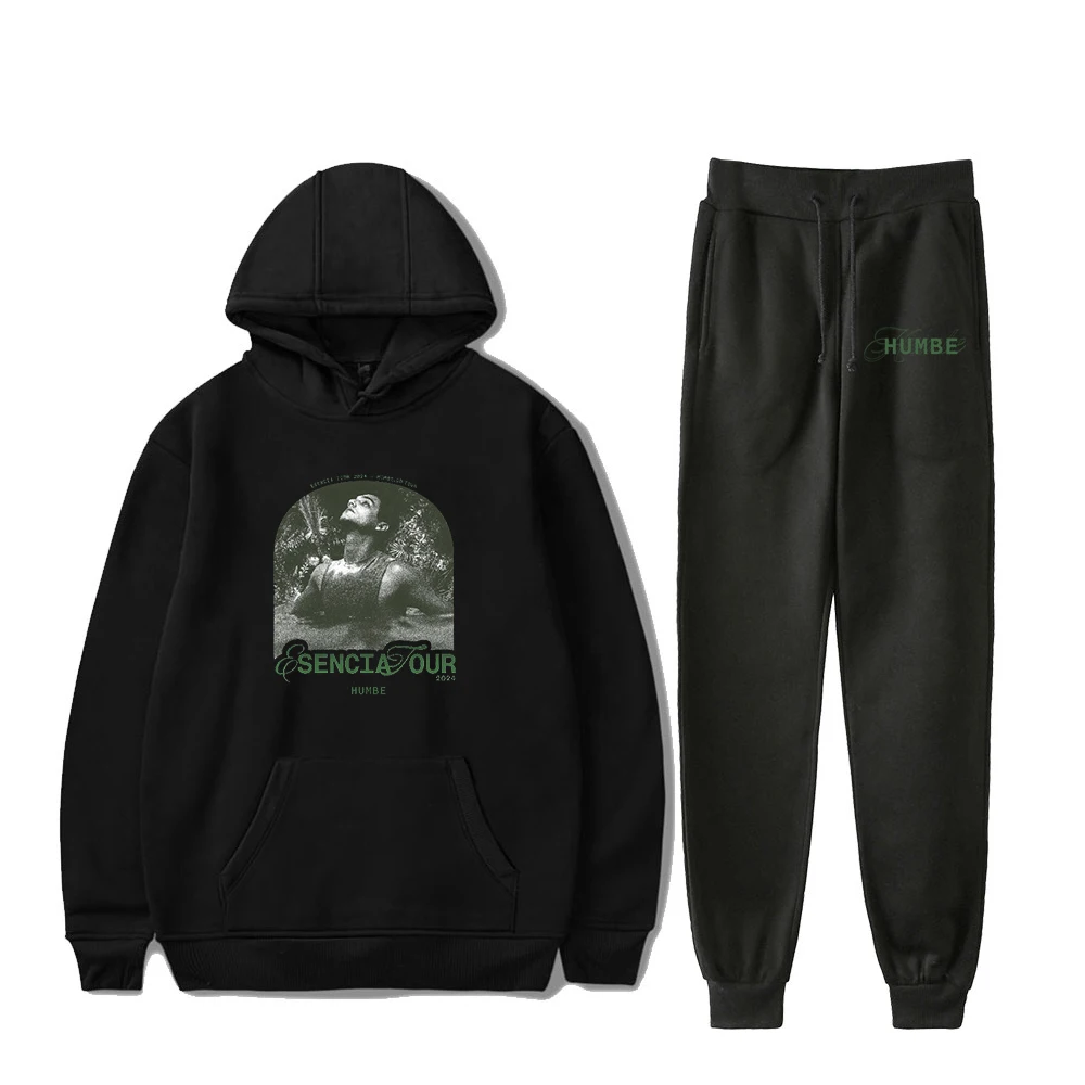 

Humbe Esencia Tour 2024 Merch Hoodie Jogger Pants Two Piece Set Sweatshirts+Sweatpants Harajuku Streetwear Men Women's Set