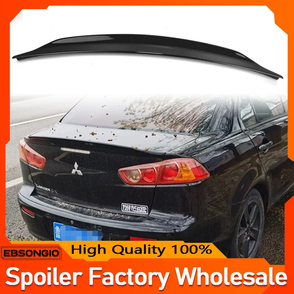 

EBSONGIO Spoiler Wing Fits for 2008-2015 Mitsubishi Lancer EX Evo Sedan Gloss Black RS Style Rear Trunk Spoiler Wing