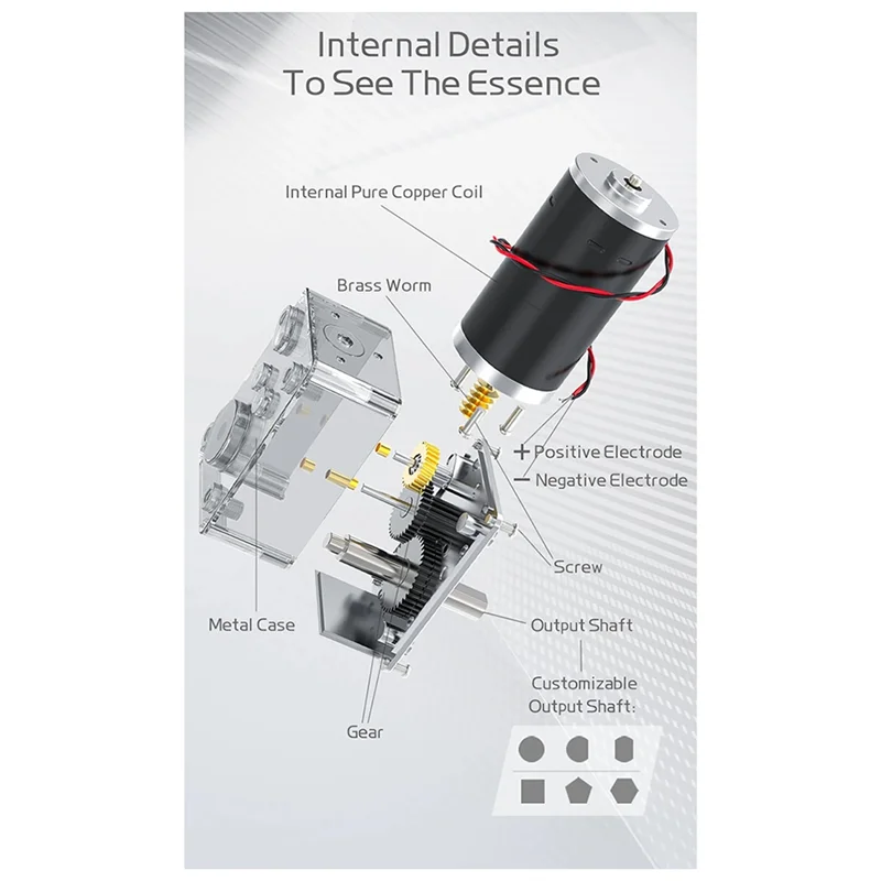 

ABJN-5840-31ZY Worm Gear DC Micro Motor 12V/470RPM Can Be Reversed Self-Locking Motor