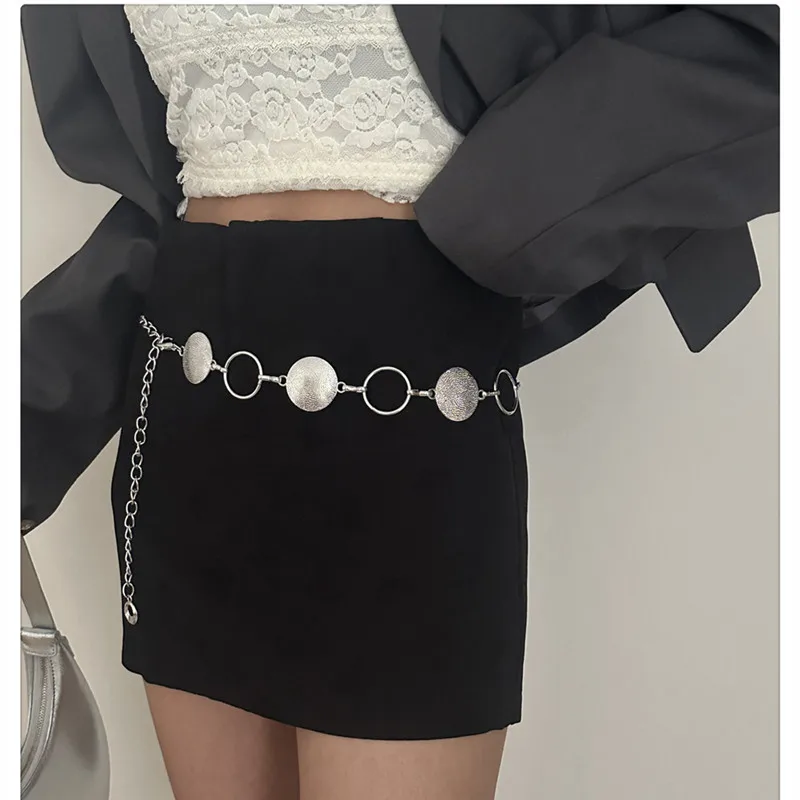 Elegant Ladies' Metal Belt Chain, Golden Round Irregular Body Chain, Sexy Accessories