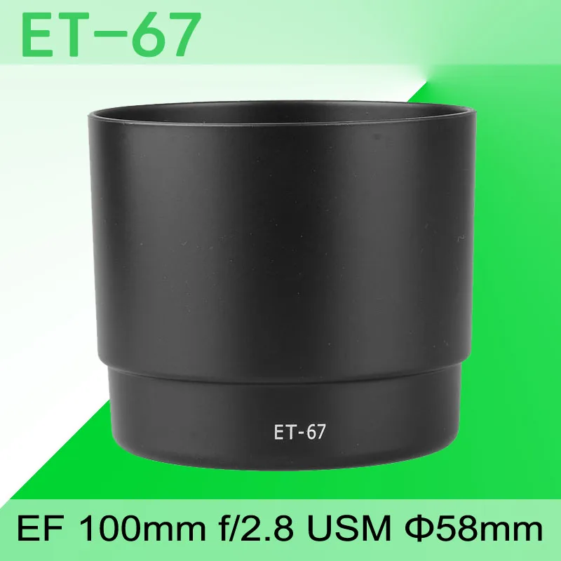 Capa Protetora de Lente ET67 para Câmera DSLR Canon EOS 90D 80D 850D, Acessórios para Lente com Filtro de 58mm e Montagem EF 100mm f/2.8 USM