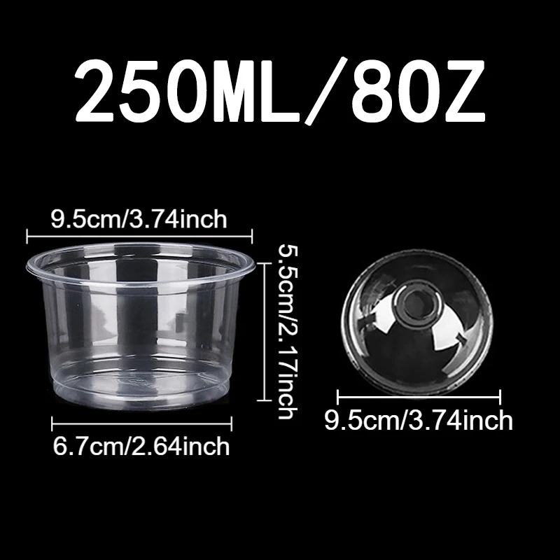 50 STUKS Wegwerp Transparante Plastic Bekers Dome Platte Deksels Melk Thee Kopjes Kommen Vruchtensap Koffie Ijs Taart Container