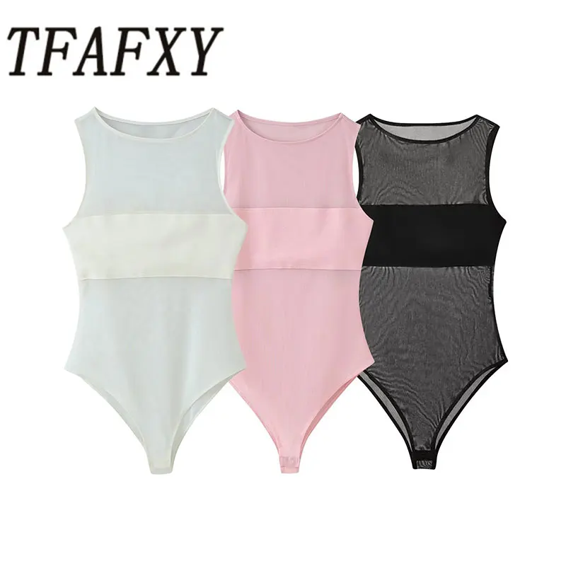 TFAFXY 2026 Frühling Sexy Transparenter Bodysuit Langarm-Bodysuit Modischer Sommer Party Urlaub Date Durchsichtiger Damen-Oberteil