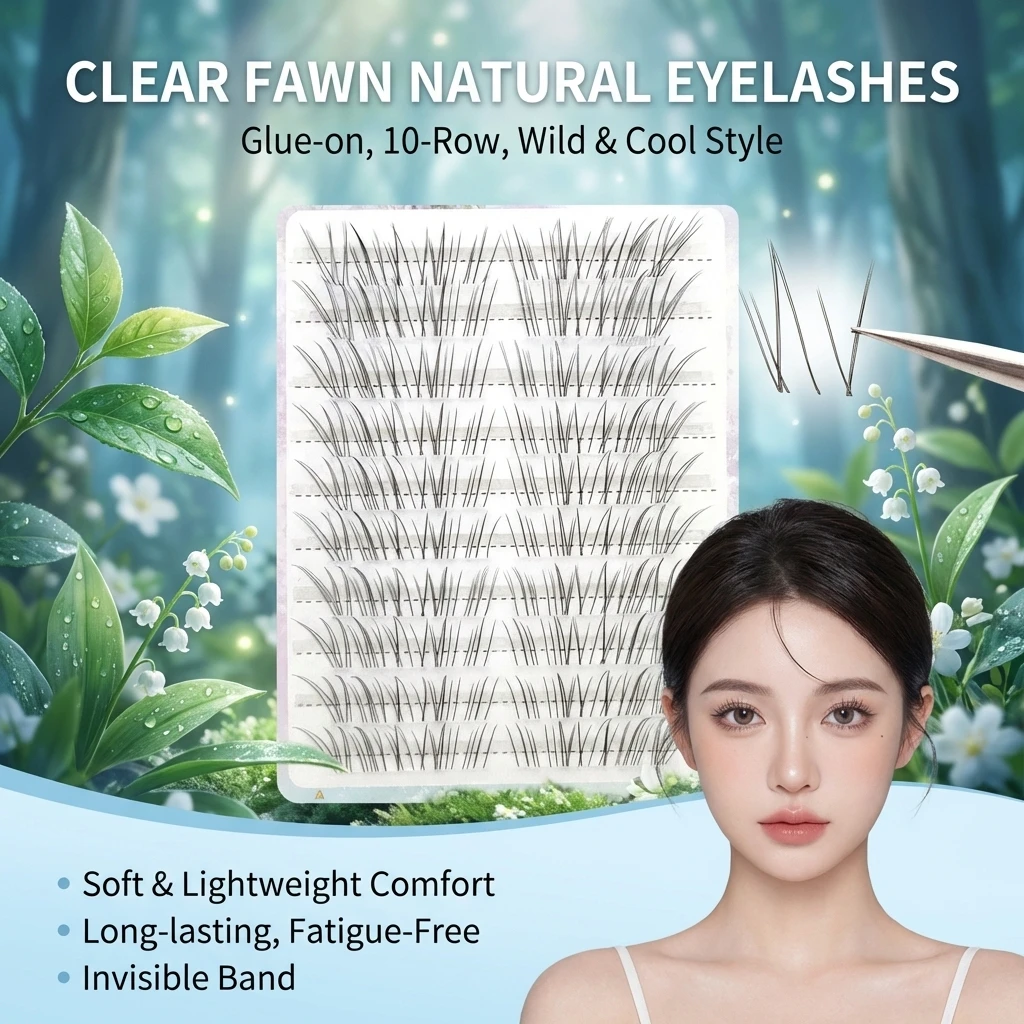 Natural Deer False Eyelashes Soft Lightweight Comfortable to Wear Eyelashes for Daily Use