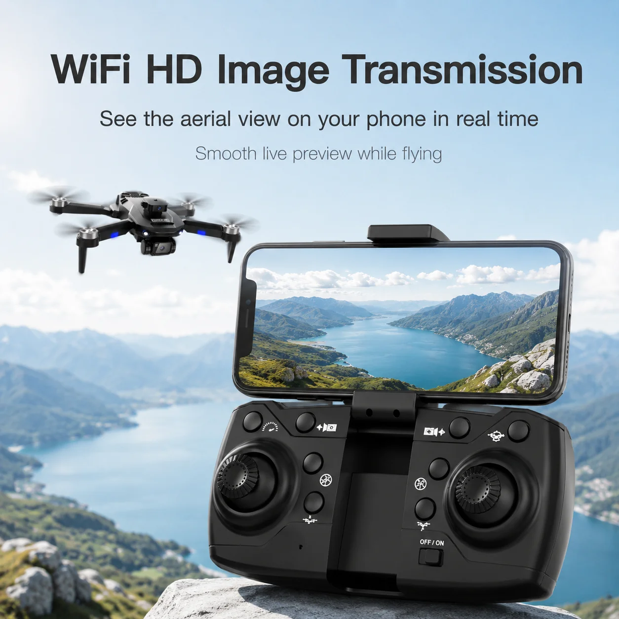 RC Drone Optical Flow Positioning Intelligent Following Trajectory Flight 360° Stunt Roll Headless Mode One Key Takeoff Landing Emergency Stop Hobby Drone