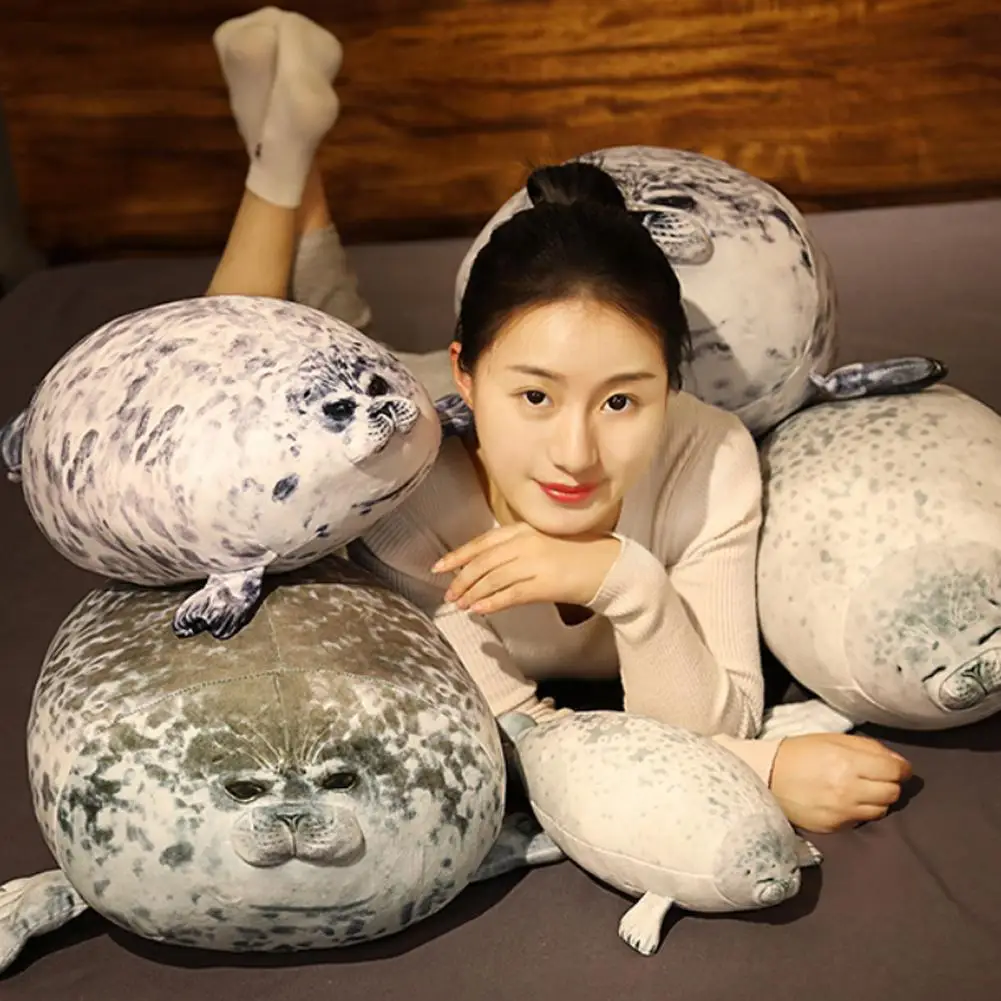 

Fat Plush Seal Toy Angry Blob Seal Pillow Chubby 3D Novelty Sea Lion Doll Plush Stuffed Toy Cute Sleeping Pillow