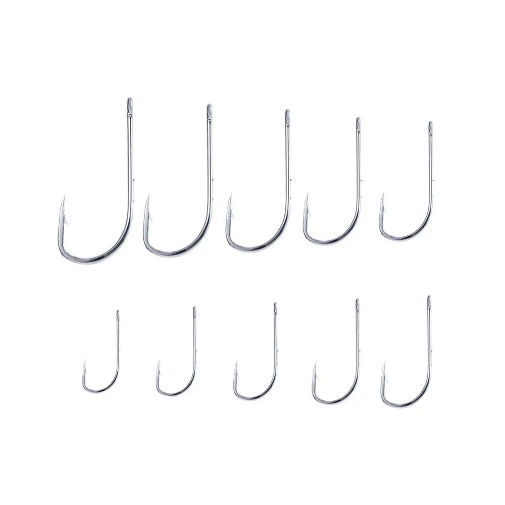 Single Circle Hook Sharp Fly Fishing Hook Long Shank Fishing Hook High Carbon Steel Offset Narrow Bait Hook Barbed Fishhook