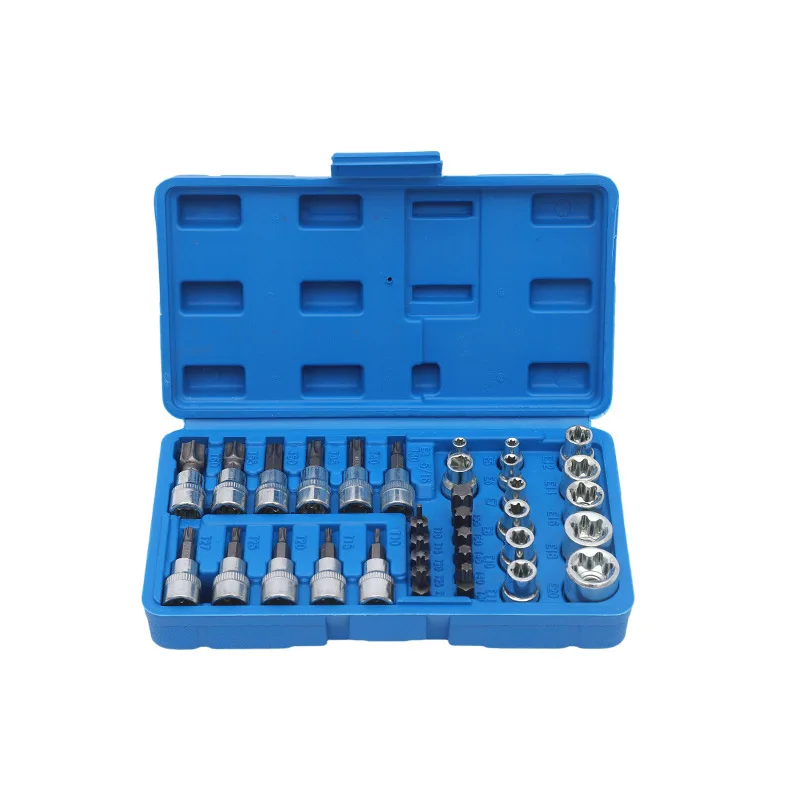  Professional 34pcs Torx Bit Socket & E-Torx Star/ Socket Set 1/2