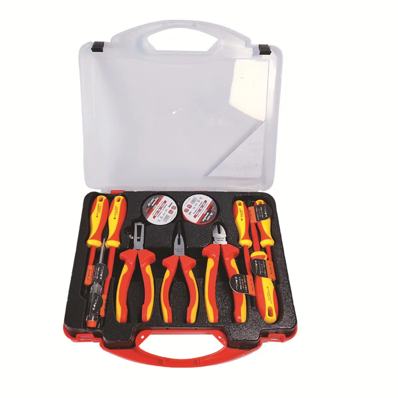 

S673-11 SFREYA VDE 1000V Insulated Insulation Tools case Double Color 11pcs Pliers and Screwdriver Set