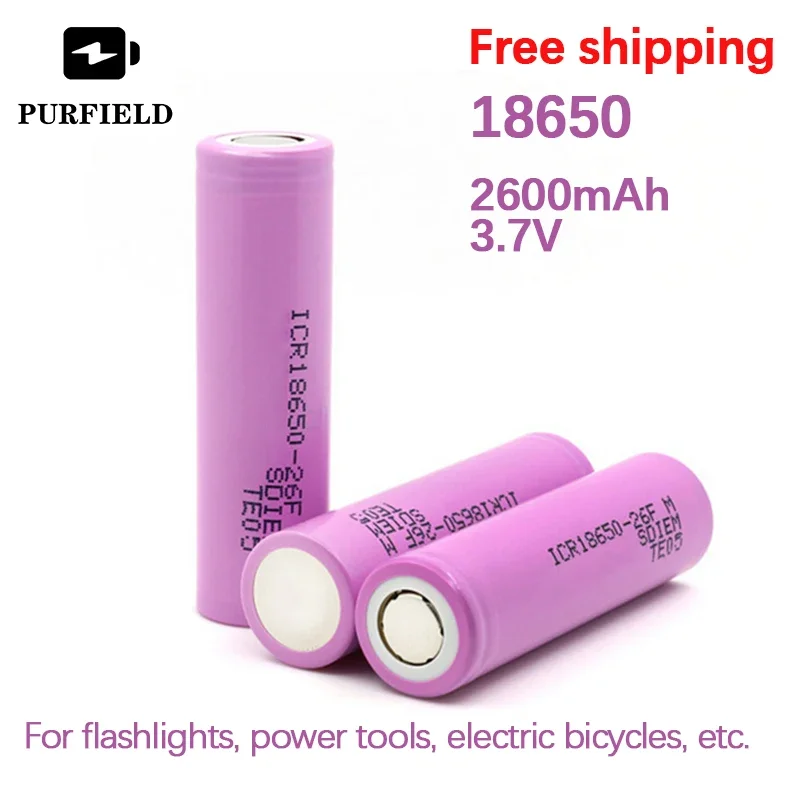 18650 2600mAh Battery 3.7V 20A Discharge Lithium Ion Rechargeable Battery for Counter Lamp Flashlight 18650 Batteries