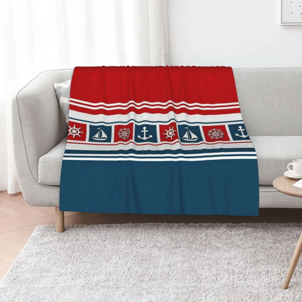 

Nautical symbols Throw Blanket Winter beds Sofa Throw blankets ands Luxury Designer Blankets