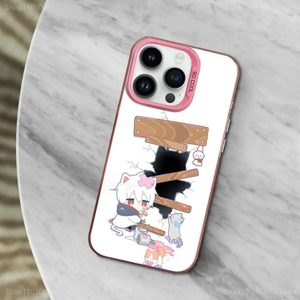 Capa de telefone Singer M-Mafumafu Ctue para iPhone 12,11,14,16,13,15, Mini, Pro, MAX, SE, XS, capa de silicone rosa fosco