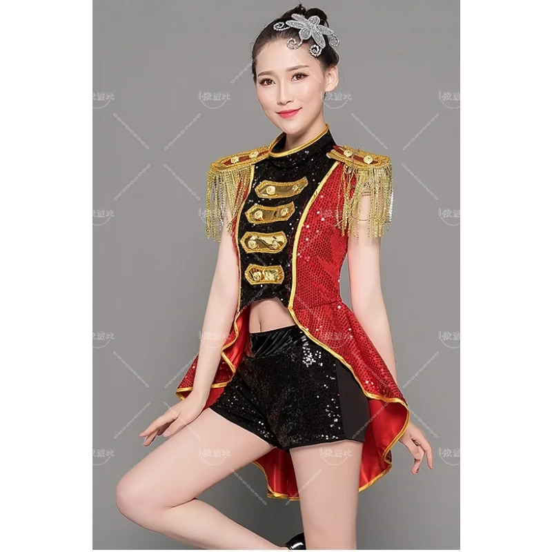 Jazz Costumes Women's Suit Adult Dancing Drum-Playing Costume Women's Team Inspiring Costumes