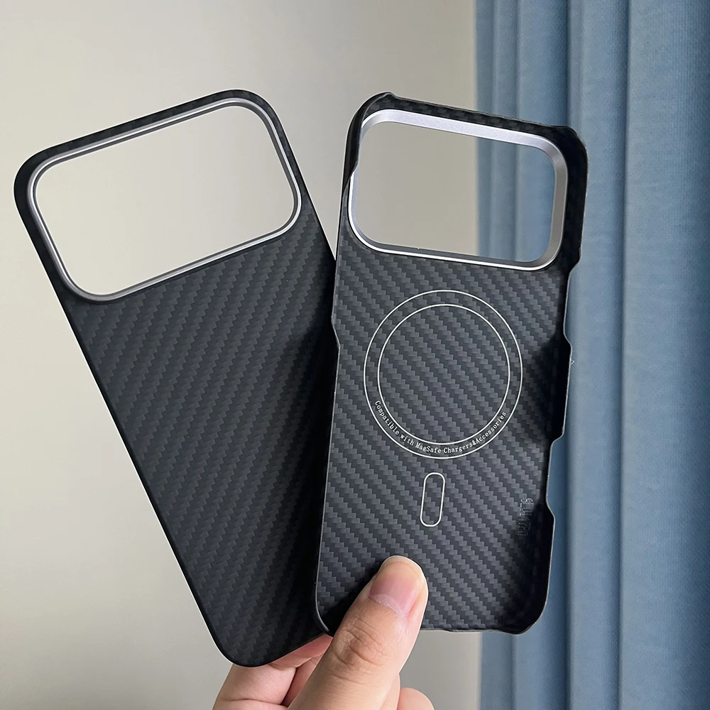 

Магнитный чехол Magsafe для iPhone 17/16pro max из углеродного волокна, защита объектива, чехол из арамидного волокна для iPhone 17 pro, углеродное волокно