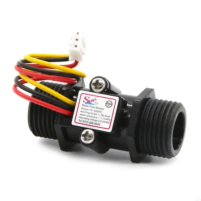 E06B flujo agua Efecto sala Flujo flujo Fluidímetro Contador fluido G1/2 "DC3.5-24V para medidor
