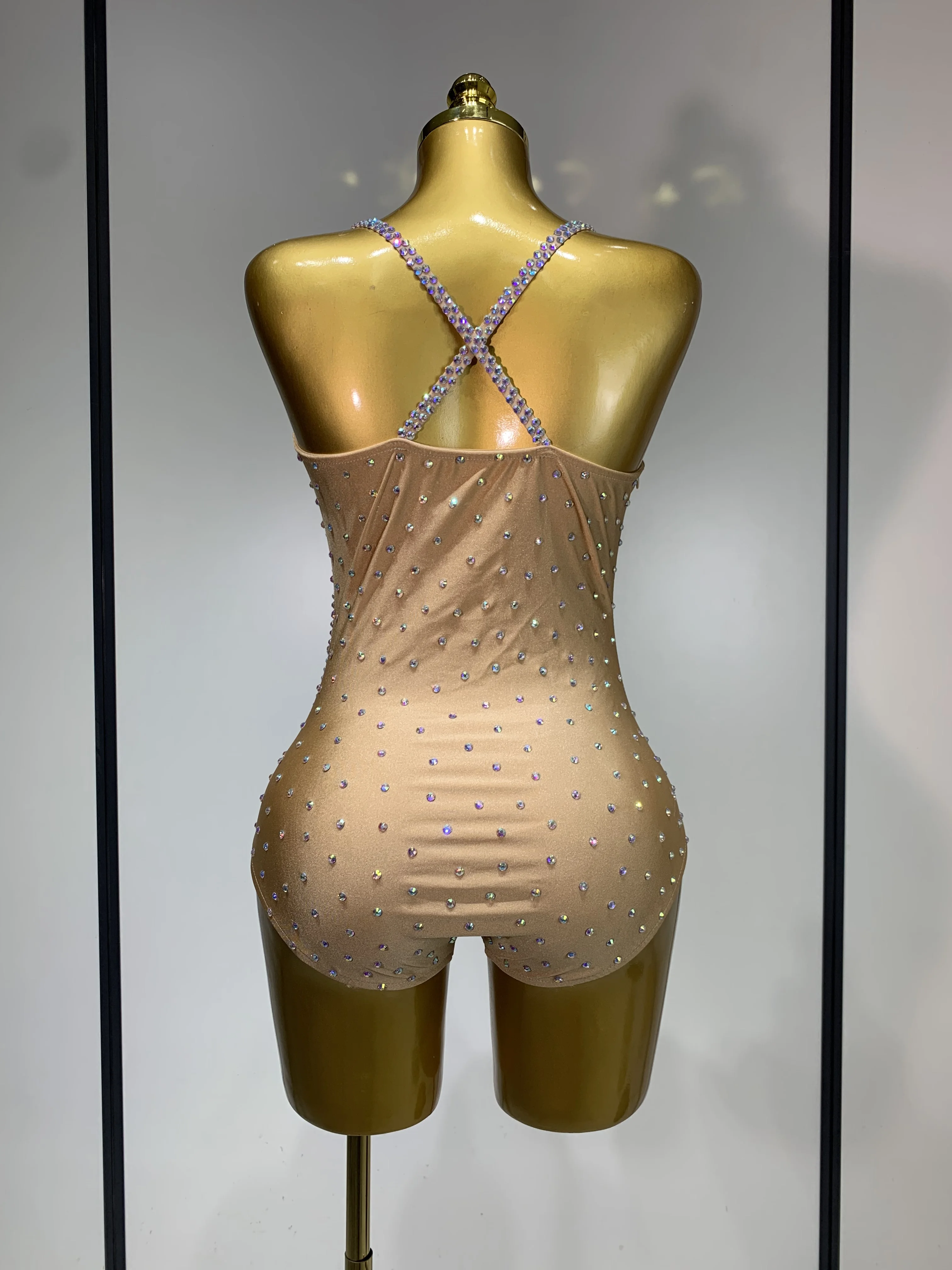 الراين أكمام مثير ارتداءها ملهى ليلي DJ القطب الرقص الماس يوتار لامعة جوجو راقصة مرحلة الأداء زي