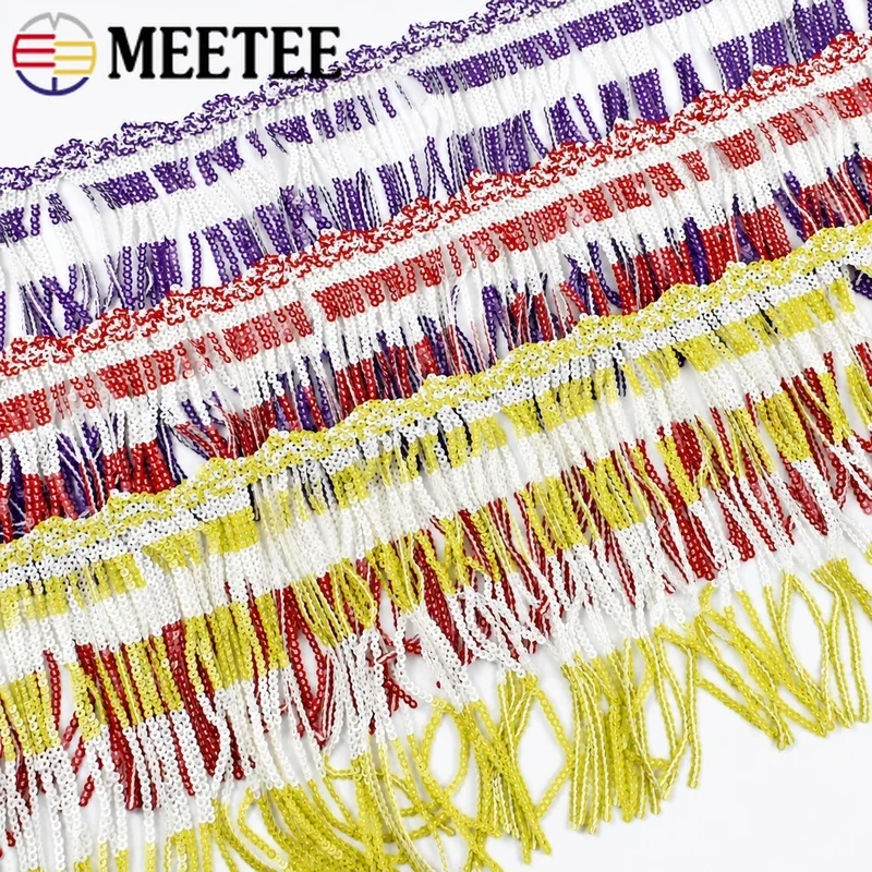 2Yard Decorative Sequin Fringe Trim 15cm Colored Tassels for Party Costume Stage Skirt Lace Trims DIY Sewing Clothes Accessories