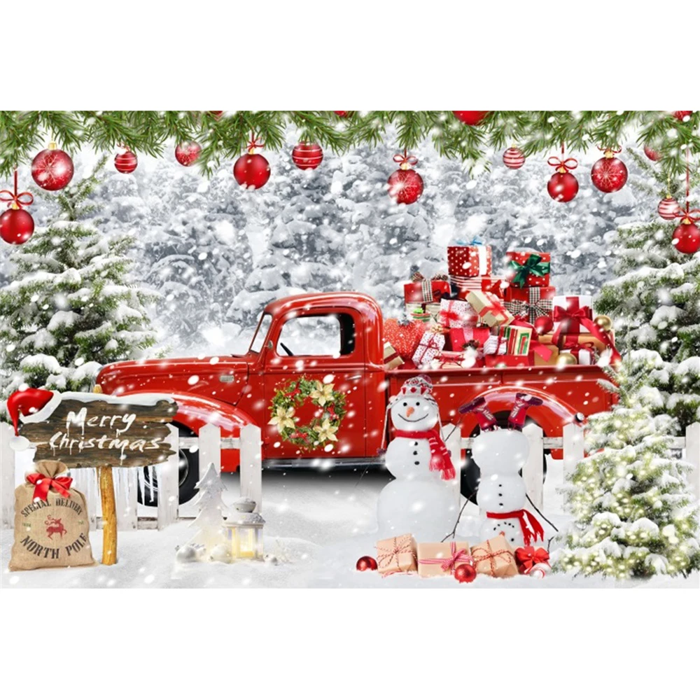 Candy House Christmas Photography Background Xmas Tree Winter Snowman Kids Birthday Party Baby Portrait Backdrop Photocall