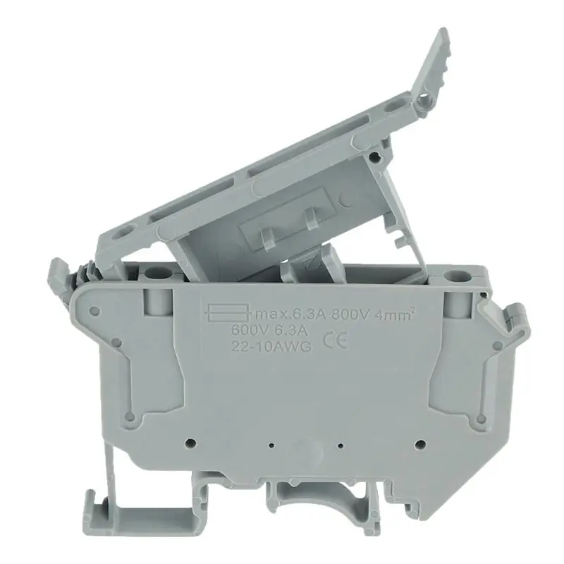 BHBD-UK5-HESI UK5RD Without LED DIN Rail Fuse Terminal Base Disconnect Terminal Block Screw Clip (Pack Of 20Pcs,Grey)