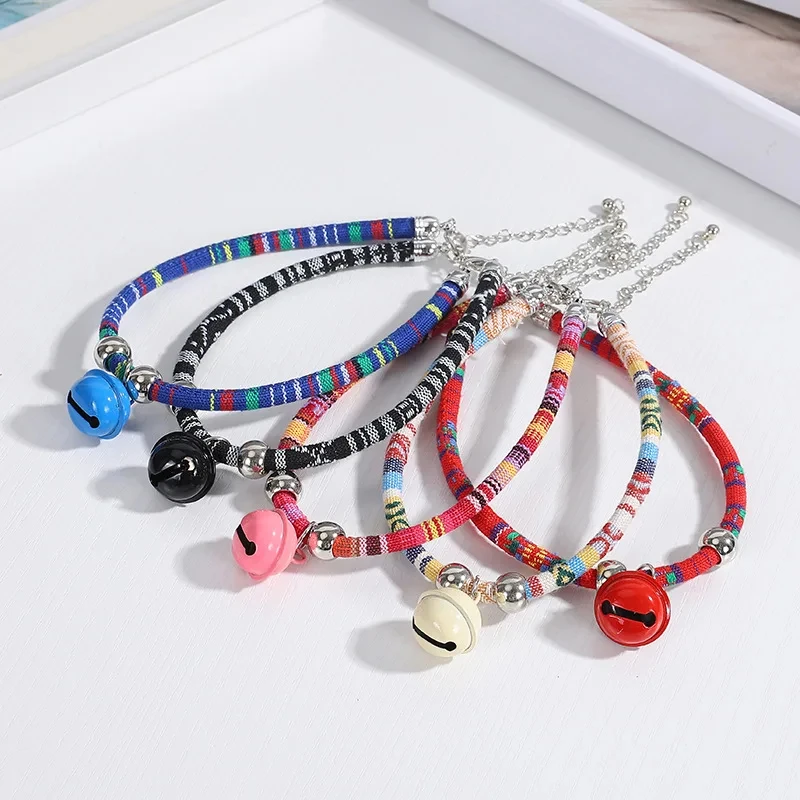 Adjustable Pet Collar Ethnic Wind Bell Cat Collar Exquisite Craft Pet Collars for Cats and Puppies Pet Accessories Products