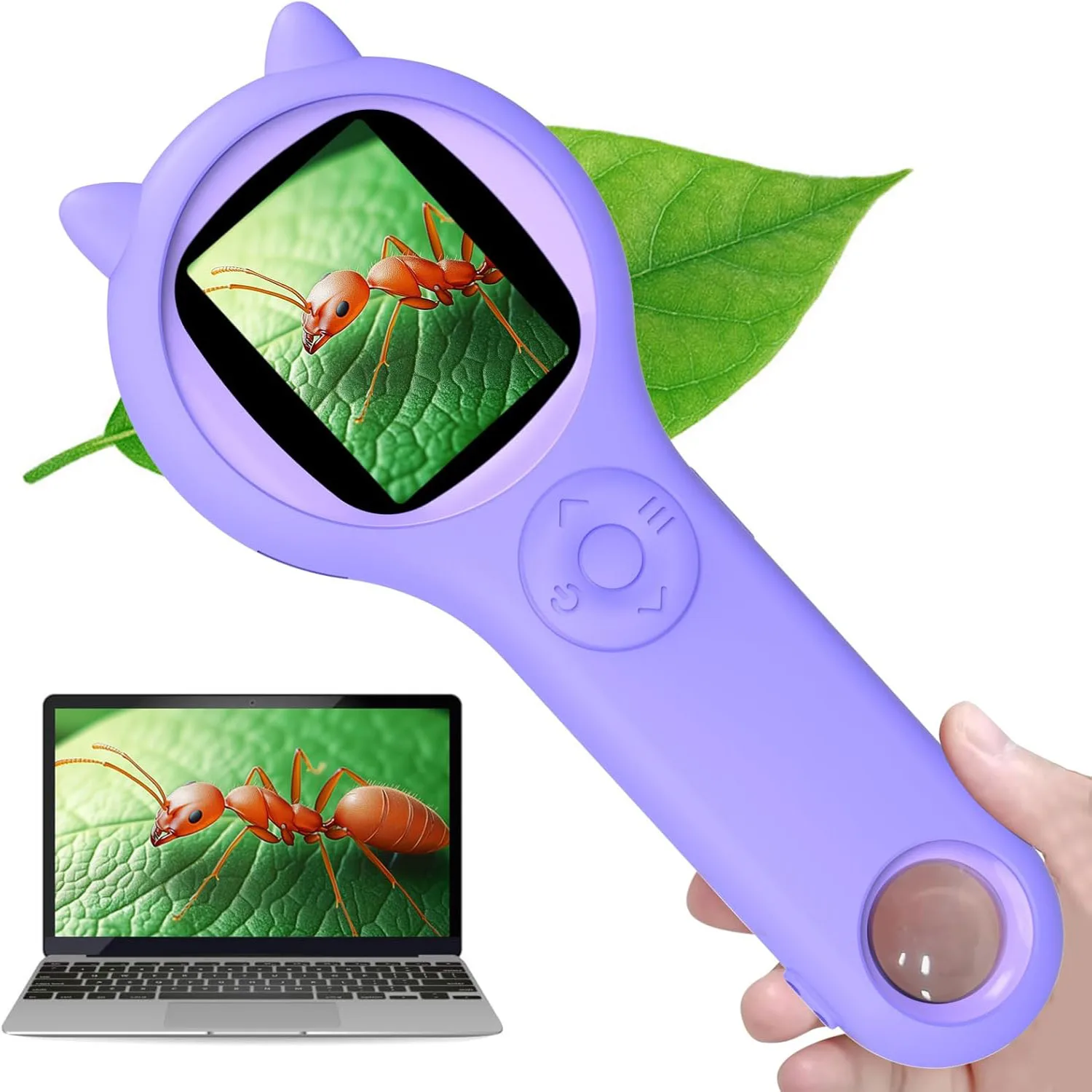 Mini microscopio óptico para niños con función de foto y vídeo 500X observa el mundo microscópico ciencia juguetes educativos para niños