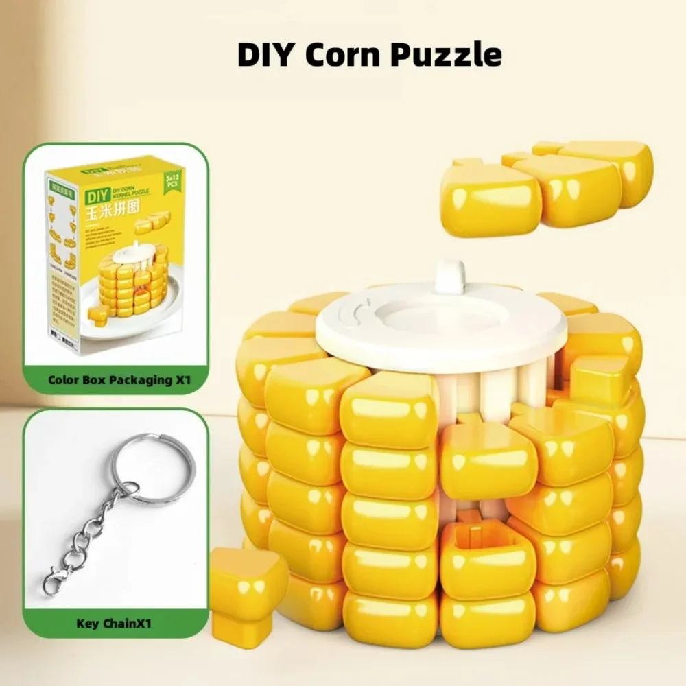 DIY 3d llave de maíz colgante bolsa encanto bloque de construcción rompecabezas juguetes cubo mágico alivio del estrés juguete Fidget juguete cerebral juguete de entrenamiento