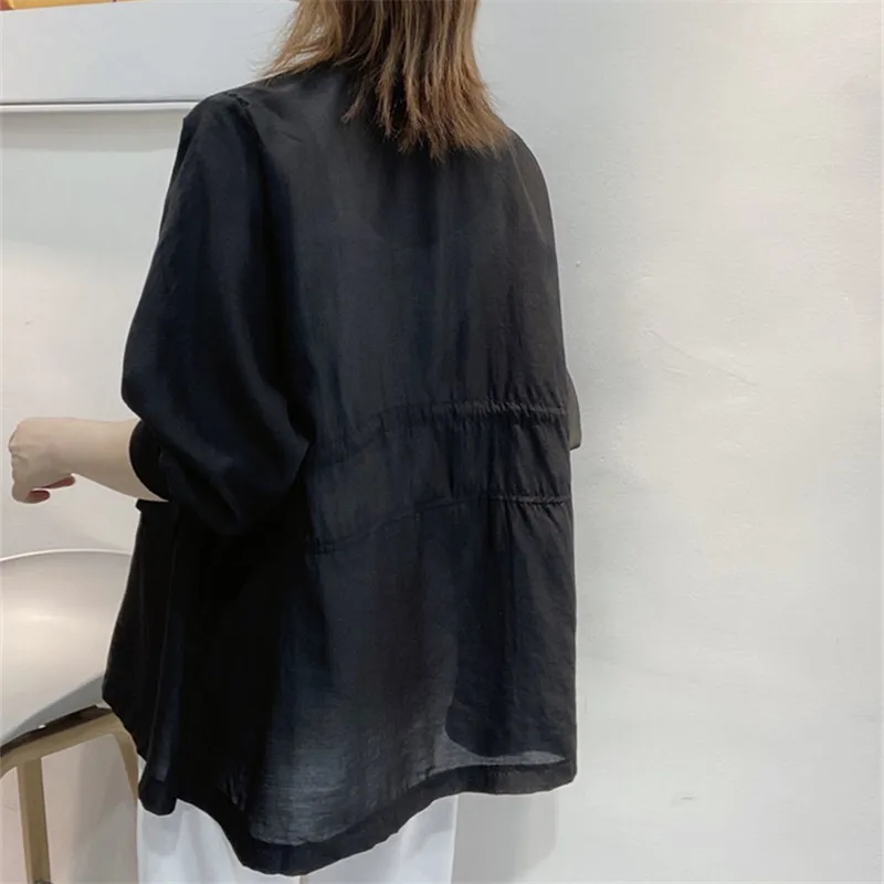 Women Thin Sun Protection Clothes 2023 Summer New Fashion Korean Breathable Seven-Point Sleeve Coat Female Office Jacket H2783