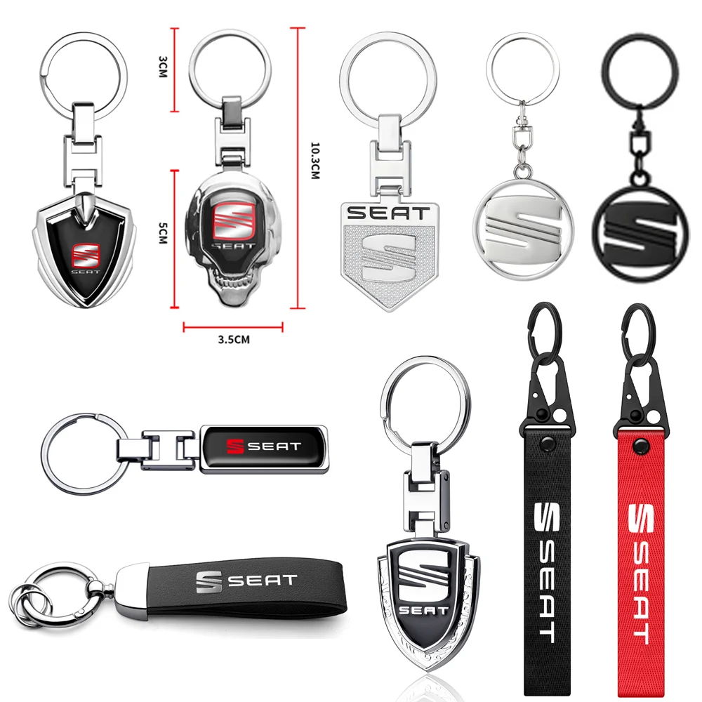 For SEAT Key Chain Logo Cupra Ateca Ibiza 6j 6f Leon Mk2 FR Cordoba Exeo Arona Toledo Car Styling Metal Leather Keyring Keychain