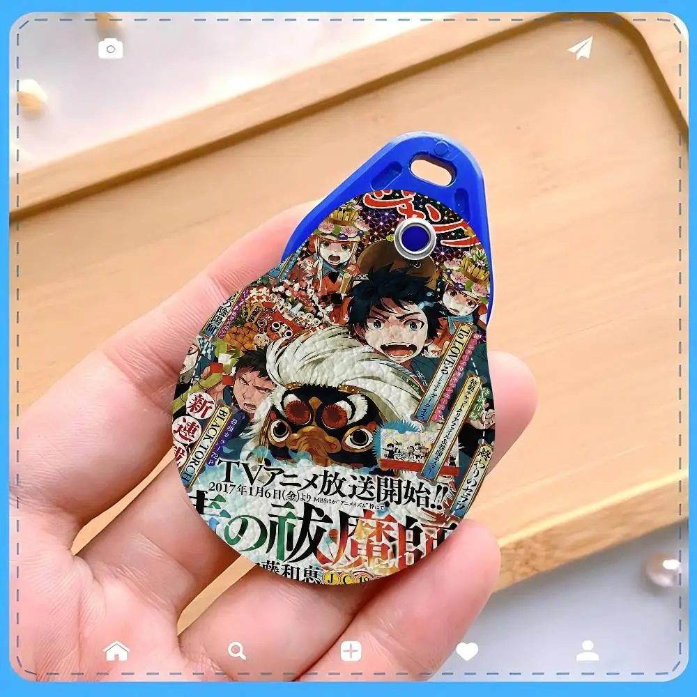 الأزرق طارد الأرواح الشريرة الكلاسيكية خمر 1 قطعة بو الجلود المفاتيح واقية قفل الباب التحكم في الوصول العلامات حافظة للبطاقات مفتاح العلامة الدائري #5