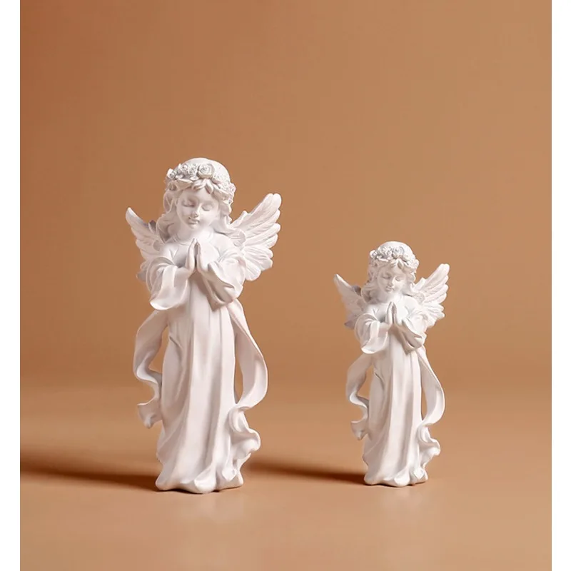 Handmade Angel Alice Little Girl Statue Cute Fashion Resin Crafts Tabletop Home Ornament