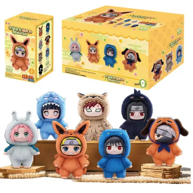 

Toptoy Naruto Shippuden Beast Party Series Vinyl Figure Plush-Like Texture Blind Box Chibi Kakashi Uchiha Sasuke Collectible