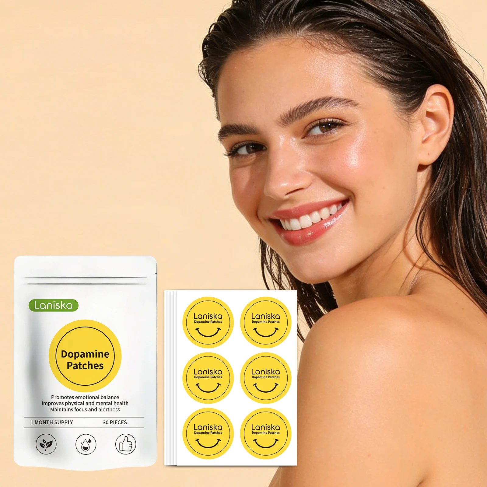 Dopamine Patches Vitality Boost Instant Mood Mindset Focus Relieve Fatigue Improves Sleep And Anxiety Mood Body Care Patch 30pcs