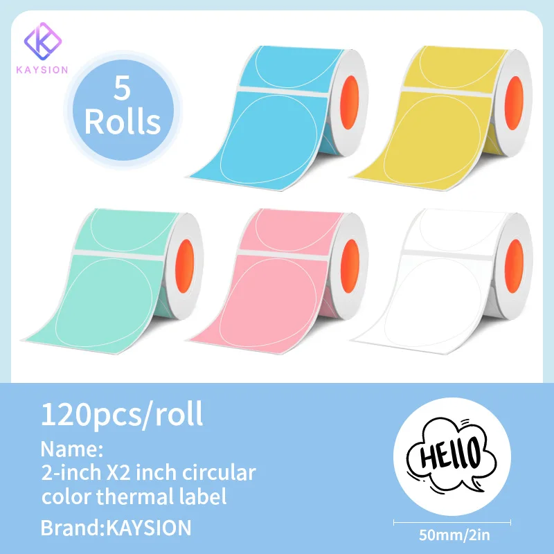 KAYSION 5 Rollen Thermo-Etikettenpapier, geeignet für Heimwerkerprojekte, Heimorganisation, Bürodokumentenklassifizierung und mehr – Detail 1