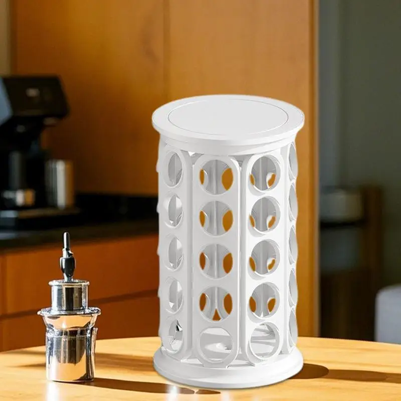 Almacenamiento de cápsulas de café, carrusel de bebidas de gran capacidad, soporte giratorio para bolsa de café, organizador de mostrador de cocina para casa y apartamento