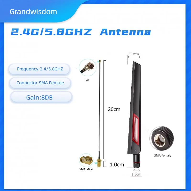 

2pcs 2.4Ghz5.8Ghz Antenna real 8dbi SMA female Wifi antenne extension cable wi fi antenas Omni-Directional Wireless Router