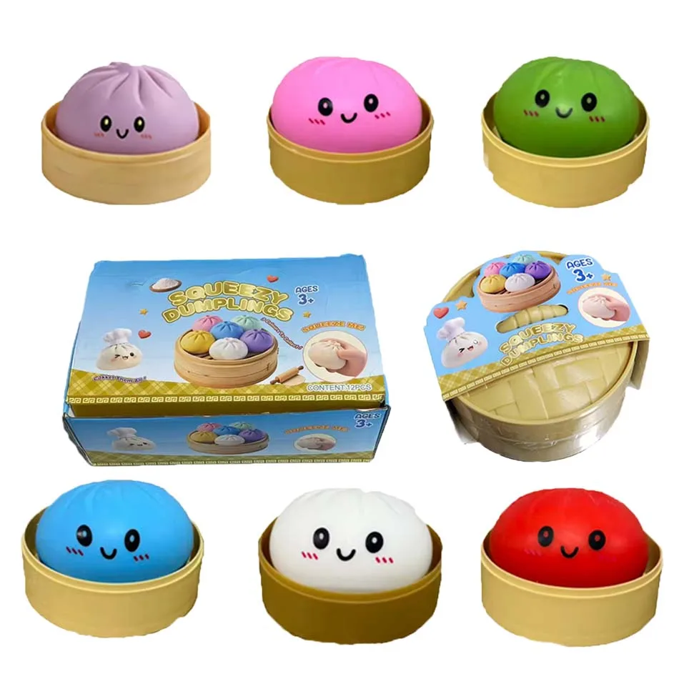 New pretty Dumpling Squishy Mysteries Dumplings Stress Relief Fidget Toys Home Office Desk Accessories Party Gift Mystery
